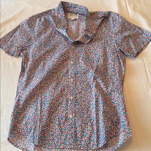 Bonobos Floral Casual Button Down Shirt - Pink and Blue